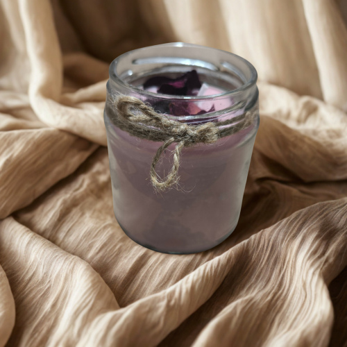 cam bardak gül kurulu  gül kokulu  mum