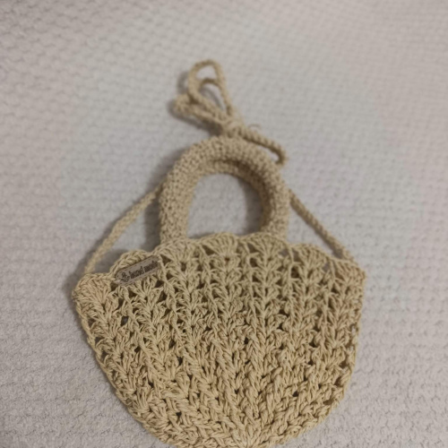 El Yapımı Örgü Mini Omuz & El Çantası – Doğal Hasır Görünümlü | Hartopia 