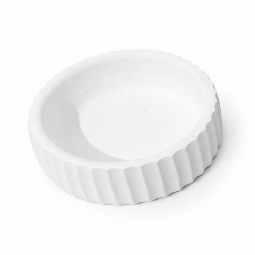 Flüt Desenli Dekoratif Kase – Mat Beyaz | Hartopia