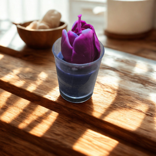 mika bardak kokusuz mum üzeri lavanta dekoru