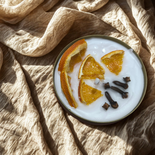 doğal teneke kutu meyve parcalı doğal mum