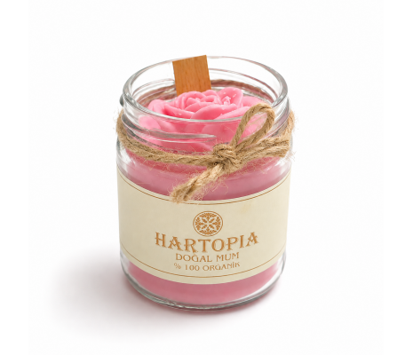 Hartopia Rose Essence Collection – Pembe Gül Dekoratif Doğal Soya Mum