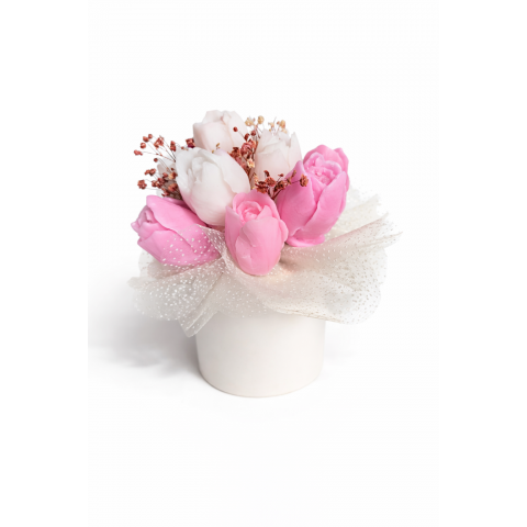 Hartopia Floral Harmony Pink Blossom Pembe Çiçek Mum Buketi