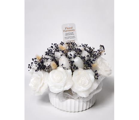 Hartopia Floral Harmony– İnci Zarafeti Çiçek Buketi Dekoratif Mum (Flüt Saksı Serisi) Hartopia Floral Harmony– İnci Zarafeti Çiçek Buketi Dekoratif Mum (Flüt Saksı Serisi)